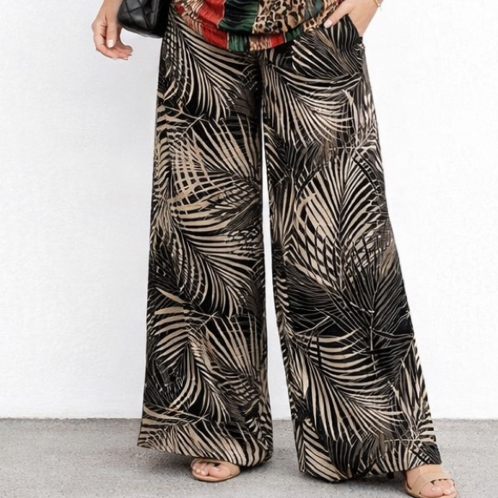 Haver + Blair Black White Tropical Linen Pants M